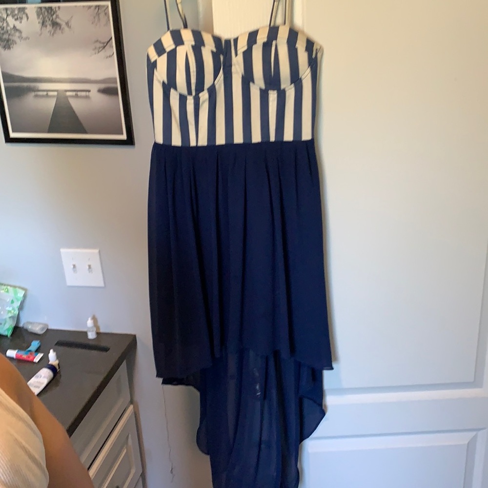 Navy high low dress